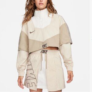 Nike Women's Beige and White Jacket